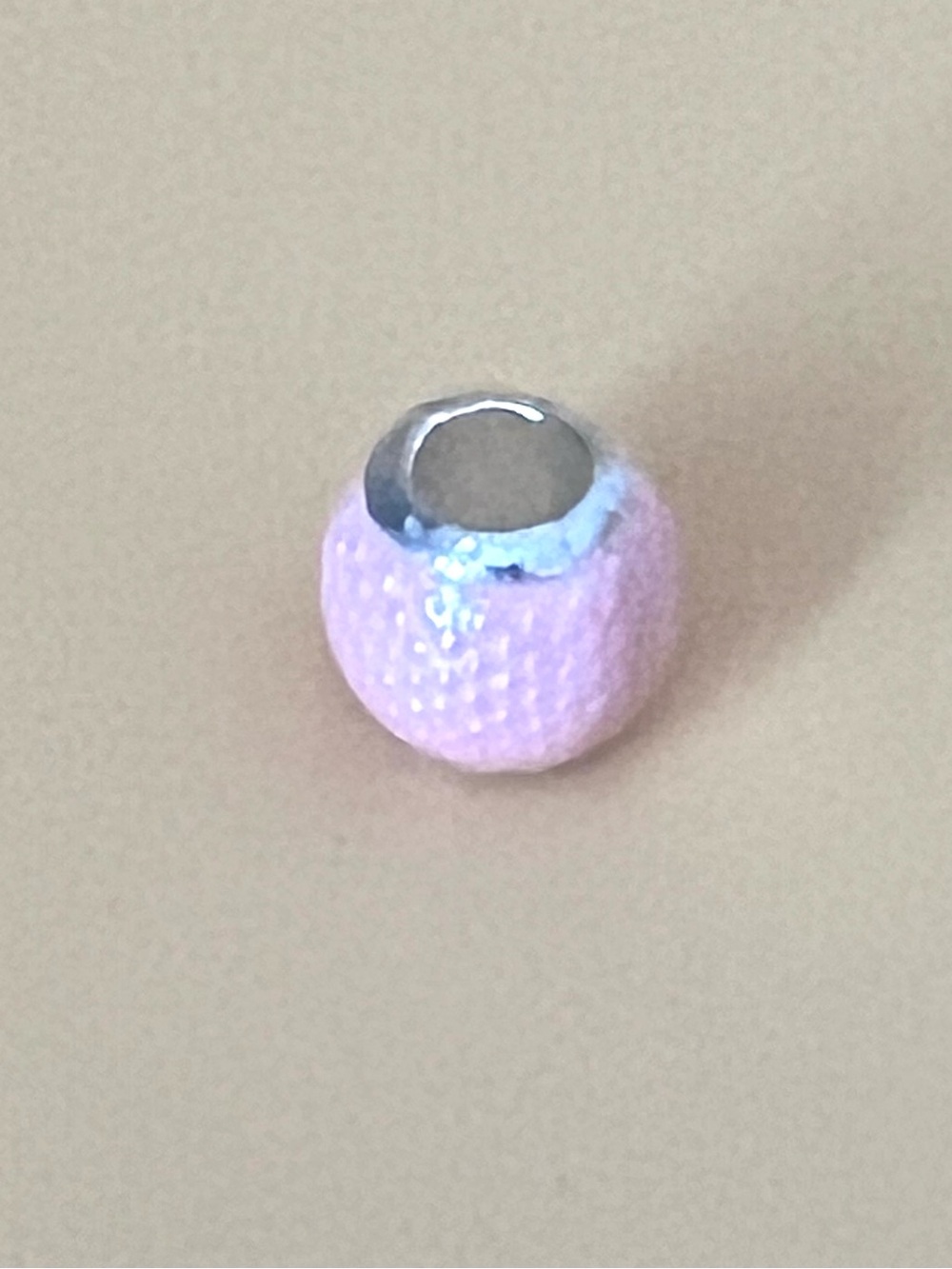 Silver plated & pink enamel charm